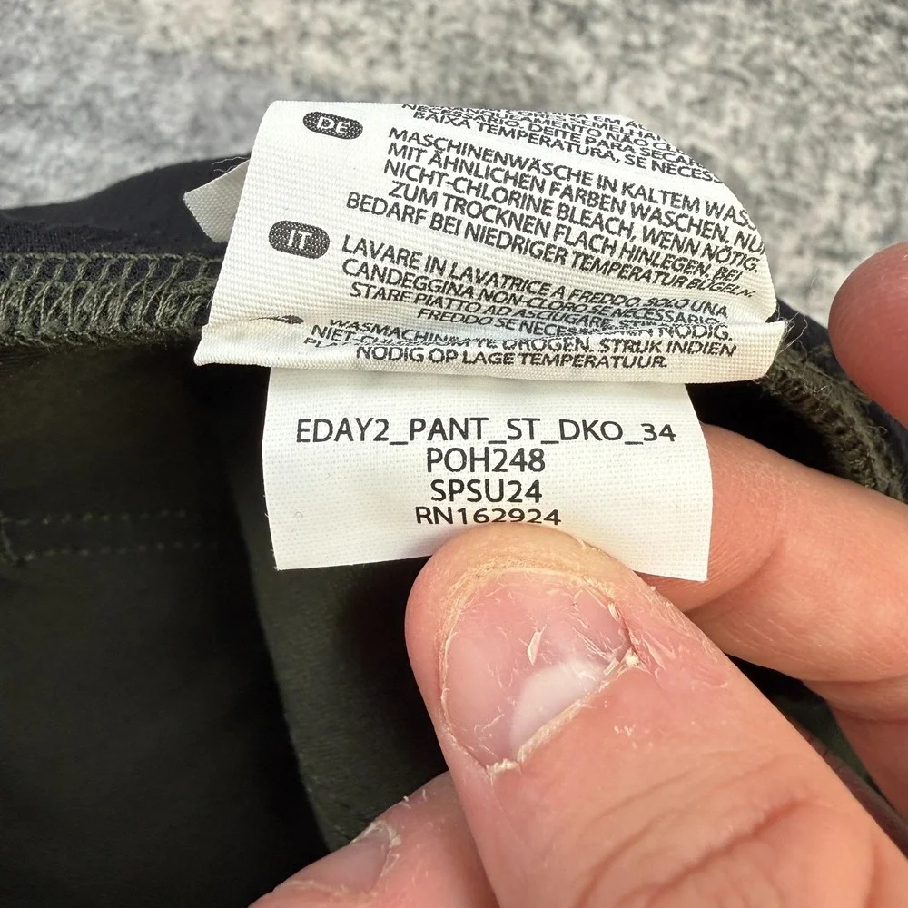 BYLT Every Day Pants 2.0 Mens 34 (32x30) Green Taper Chino Commuter Tech Stretch